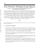 Cover page: New Particles Working Group Report of the Snowmass 2013 Community Summer Study