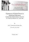 Cover page: Expansion of Federal Power in American Education: Federal-State Relationships Under the No Child Left Behind Act, Year One