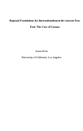 Cover page: Regional Foundations for Internationalism in the Ancient Near East:  The Case of Canaan