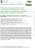 Cover page: Integrating physiological data with the conservation and management of fishes: a meta-analytical review using the threatened green sturgeon (Acipenser medirostris)