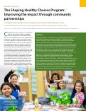 Cover page: The Shaping Healthy Choices Program: Improving the impact through community partnerships