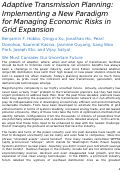Cover page: Adaptive Transmission Planning: Implementing a New Paradigm for Managing Economic Risks in Grid Expansion