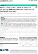Cover page: Impact of (recurrent) bacterial vaginosis on quality of life and the need for accessible alternative treatments.