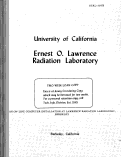 Cover page: AN ON-LINE COMPUTER INSTALLATION AT LAWRENCE RADIATION LABORATORY, BERKELEY