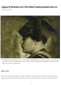 Cover page of Legacy of Berkeley Law's first Black female graduate lives on