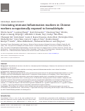Cover page: Circulating immune/inflammation markers in Chinese workers occupationally exposed to formaldehyde