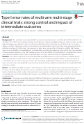 Cover page: Type I error rates of multi-arm multi-stage clinical trials: strong control and impact of intermediate outcomes