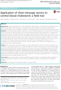 Cover page: Application of short message service to control blood cholesterol: a field trial