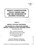 Cover page: Energy Conservation Policy Issues and End-Use Scenarios of Savings Potential--Part 5. Energy Efficient Buildings: The Cause of Litigation Against Energy Conservation Building Codes