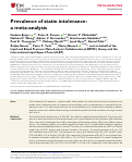 Cover page: Prevalence of statin intolerance: a meta-analysis