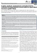 Cover page: A pilot, masked, randomized controlled trial to evaluate local gentamicin versus saline in open tibial fractures (pGO-Tibia).