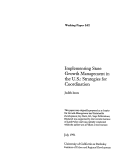Cover page: Implementing State Growth Management in the U.S.: Strategies for Coordination