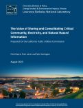 Cover page: The Value of Sharing and Consolidating Critical Community, Electricity, and Natural Hazard Information