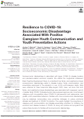 Cover page: Resilience to COVID-19: Socioeconomic Disadvantage Associated With Positive Caregiver–Youth Communication and Youth Preventative Actions
