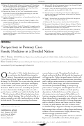 Cover page: Perspectives in Primary Care: Family Medicine in a Divided Nation
