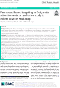 Cover page: Peer crowd-based targeting in E-cigarette advertisements: a qualitative study to inform counter-marketing