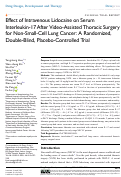 Cover page: Effect of Intravenous Lidocaine on Serum Interleukin-17 After Video-Assisted Thoracic Surgery for Non-Small-Cell Lung Cancer: A Randomized, Double-Blind, Placebo-Controlled Trial