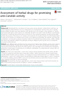 Cover page: Assessment of herbal drugs for promising anti-Candida activity