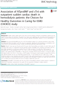 Cover page: Association of NTproBNP and cTnI with outpatient sudden cardiac death in hemodialysis patients: the Choices for Healthy Outcomes in Caring for ESRD (CHOICE) study