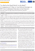 Cover page: “Is a bird in the hand worth five in the bush?:” A comparison of three data to care referral strategies on HIV care continuum outcomes in San Francisco
