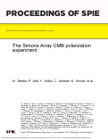 Cover page: The Simons Array CMB polarization experiment