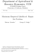 Cover page: Maximum Empirical Likelihood: Empty Set Problem