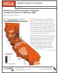 Cover page: Distribution and Characteristics of Dentists Licensed to Practice in California, 2008
