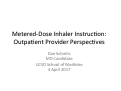Cover page: Metered-dose inhaler instruction : outpatient provider perspectives