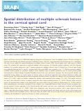 Cover page: Spatial distribution of multiple sclerosis lesions in the cervical spinal cord.