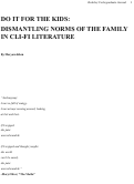 Cover page: Do It for The Kids: Dismantling Norms of The Family in Cli-Fi Literature
