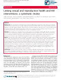 Cover page: Linking sexual and reproductive health and HIV interventions: a systematic review