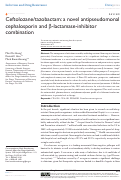 Cover page: Ceftolozane/tazobactam: a novel antipseudomonal cephalosporin and β-lactamase-inhibitor combination