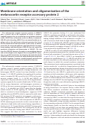 Cover page: Membrane orientation and oligomerization of the melanocortin receptor accessory protein 2