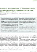 Cover page: Citalopram, Methylphenidate, or Their Combination in Geriatric Depression: A Randomized, Double-Blind, Placebo-Controlled Trial