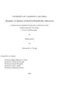 Cover page: Examples of algebras of small Gelfand-Kirillov dimension