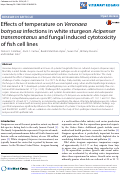 Cover page: Effects of temperature on Veronaea botryosa infections in white sturgeon Acipenser transmontanus and fungal induced cytotoxicity of fish cell lines