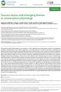 Cover page: Success stories and emerging themes in conservation physiology