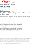Cover page: Regulation of RNA editing by RNA-binding proteins in human cells
