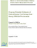 Cover page: Program Potential: Estimates of Federal Energy Cost Savings from Energy Efficient Procurement