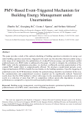 Cover page of PMV-based event-triggered mechanism for building energy management under uncertainties