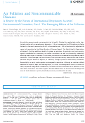 Cover page: Air Pollution and Noncommunicable Diseases A Review by the Forum of International Respiratory Societies’ Environmental Committee, Part 1: The Damaging Effects of Air Pollution