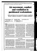 Cover page: Air movement, comfort, and ventiliation in partitioned workstations