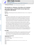 Cover page: Discrimination as a Moderator of the Effects of Acculturation and Cultural Values on Mental Health Among Pregnant and Postpartum Latina Women