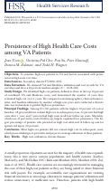 Cover page: Persistence of High Health Care Costs among VA Patients
