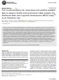 Cover page: Five recommendations for using large-scale publicly available data to advance health among American Indian peoples: the Adolescent Brain and Cognitive Development (ABCD) StudySM as an illustrative case