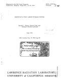Cover page: DESIGN OF A VERY LARGE STORAGE SYSTEM