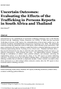 Cover page: Uncertain Outcomes: Evaluating the Effects of the Trafficking in Persons Reports in South Africa and Thailand