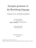 Cover page: Synoptic grammar of the Bumthang language [HL Archive 6]