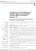 Cover page: Colchicine for the Treatment of Cardiac Injury in Hospitalized Patients With Coronavirus Disease-19.