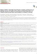 Cover page: Filipino Children with High Usual Vitamin A Intakes and Exposure to Multiple Sources of Vitamin A Have Elevated Total Body Stores of Vitamin A But Do Not Show Clear Evidence of Vitamin A Toxicity